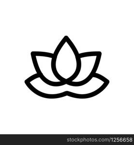 Lotus icon vector. Thin line sign. Isolated contour symbol illustration. Lotus icon vector. Isolated contour symbol illustration