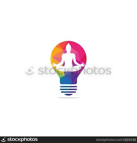 Lotus Idea Logo Icon Design. Yoga and light bulb vector logo design.