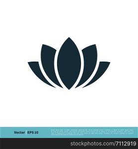 Lotus / Lily Flower Icon Vector Logo Template Illustration Design. Vector EPS 10.