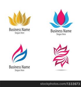 Lotus logo flower vector icon illustration