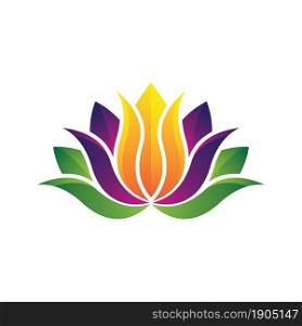 Lotus logo template icon design, colorful logo