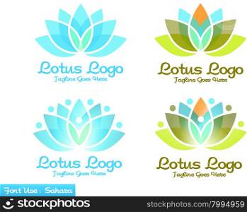 lotus logo vector set