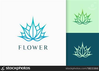 Lotus or herbal logo in luxury and modern shape for beauty or therapy