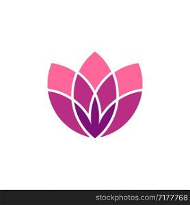 Lotus or Lily Flower Decorative Logo Template Illustration Design. Vector EPS 10.