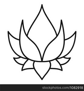 Lotus plant icon. Outline lotus plant vector icon for web design isolated on white background. Lotus plant icon, outline style