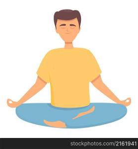 Lotus pose icon cartoon vector. Person meditate. Home room. Lotus pose icon cartoon vector. Person meditate