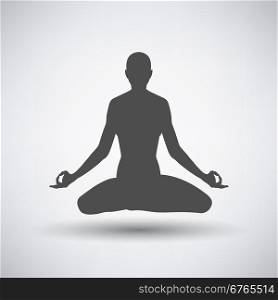 Lotus pose icon over grey background. Vector illustration.