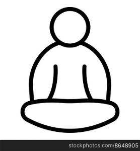 Lotus pose meditation icon outline vector. Woman yoga. Relax happy. Lotus pose meditation icon outline vector. Woman yoga