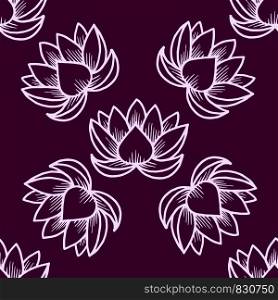 Lotus. Seamless pattern. Oriental Indian Chinese Traditional. Claret background. Lotus. Seamless pattern. Oriental, Traditional