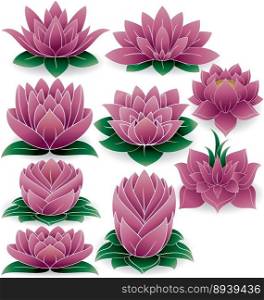 Lotus set vector image
