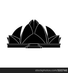 Lotus Temple, New Delhi icon in simple style isolated on white background. Lotus Temple, New Delhi icon, simple style