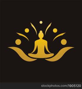 Lotus yoga logo template vector icon design