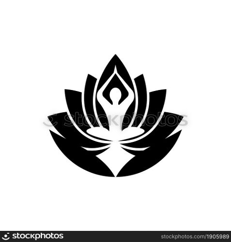 Lotus yoga logo template vector icon design