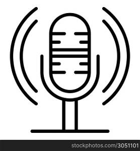 Loud microphone icon. Outline loud microphone vector icon for web design isolated on white background. Loud microphone icon, outline style