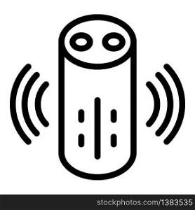 Loud smart speaker icon. Outline loud smart speaker vector icon for web design isolated on white background. Loud smart speaker icon, outline style