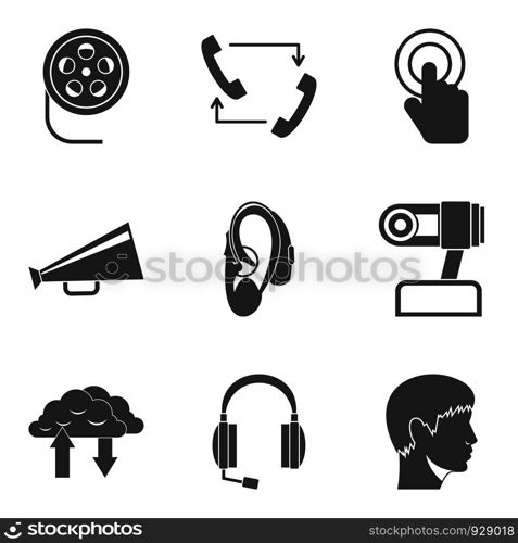 Loud sound icons set. Simple set of 9 loud sound vector icons for web isolated on white background. Loud sound icons set, simple style