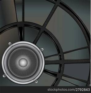 Loud Speaker on a metallic background