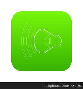 Loud, volume up icon green vector isolated on white background. Loud, volume up icon green vector