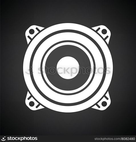 Loudspeaker icon. Black background with white. Vector illustration.