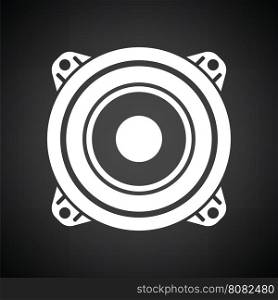 Loudspeaker icon. Black background with white. Vector illustration.