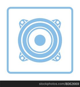 Loudspeaker icon. Blue frame design. Vector illustration.