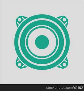 Loudspeaker icon. Gray background with green. Vector illustration.