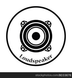 Loudspeaker icon. Thin circle design. Vector illustration.