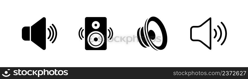 Loudspeaker or audio speaker icon design element suitable for website, print design or app