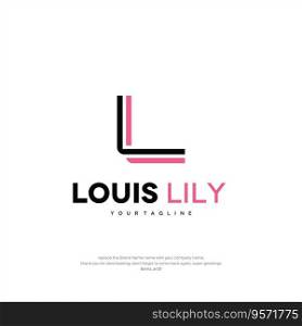 Louis Lily logo Letter LL Design Template Premium Creative Design Business Company Modern and Creative logo design inspiration vector illustration