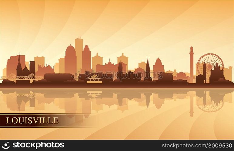 Louisville city skyline silhouette background, vector illustration