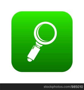 Loupe icon green vector isolated on white background. Loupe icon green vector
