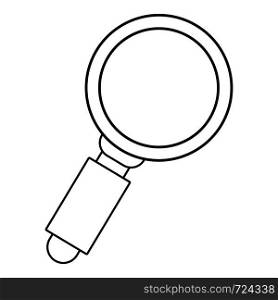 Loupe icon. Outline illustration of loupe vector icon for web. Loupe icon, outline line style