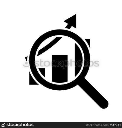 Loupe profit icon in abstract style. Business research. Business technology. Vector illustration finance. Financial analytics. Business finance concept. Profit growth icon. Profit analysis. EPS 10