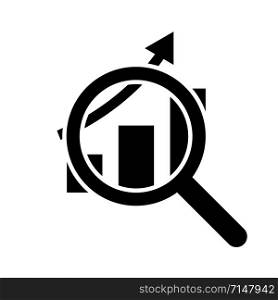 Loupe profit icon in abstract style. Business research. Business technology. Vector illustration finance. Financial analytics. Business finance concept. Profit growth icon. Profit analysis. EPS 10