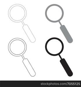 Loupe the black and grey color set icon .. Loupe it is the black and grey color set icon .