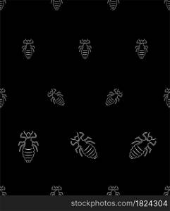 Louse Icon Seamless Pattern, Lice Icon, Wingless Insect, Obligate Parasite Vector Art Illustration