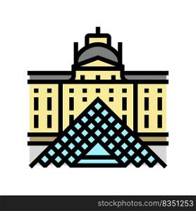 louvre france museum color icon vector. louvre france museum sign. isolated symbol illustration. louvre france museum color icon vector illustration