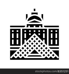 louvre france museum glyph icon vector. louvre france museum sign. isolated symbol illustration. louvre france museum glyph icon vector illustration