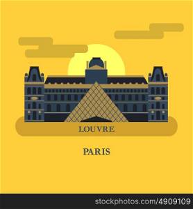 Louvre. The famous Palace in France. Vector illustration.