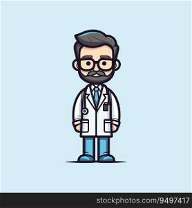 Lovable Asian Doctor Vector in Cartoon Style