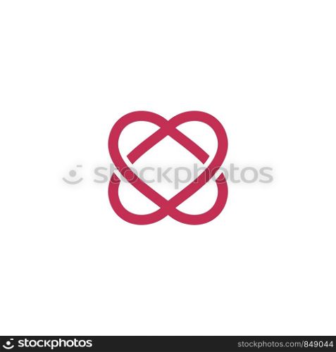 Love 2 Heart Line Logo Template Illustration Design. Vector EPS 10.