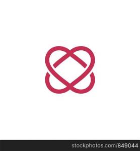Love 2 Heart Line Logo Template Illustration Design. Vector EPS 10.