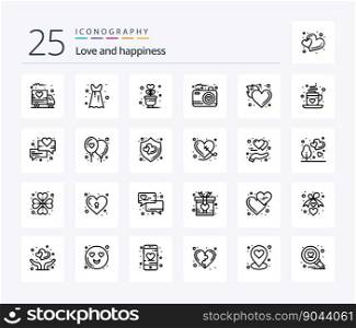 Love 25 Line icon pack including hot. flame. plant. fire. love