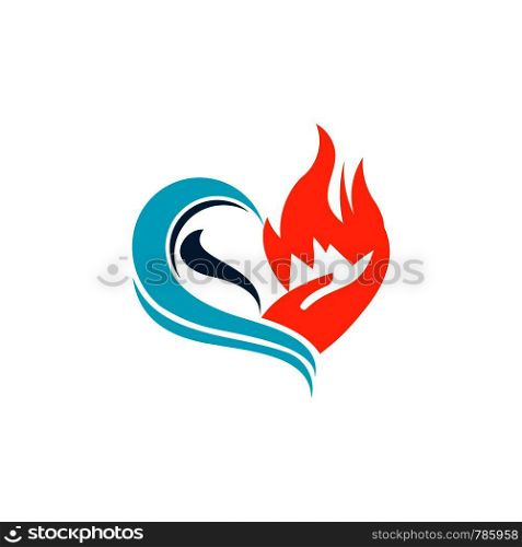 love and fire logo template