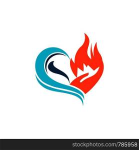 love and fire logo template