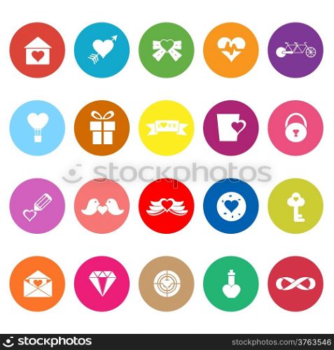 Love and heart flat icons on white background, stock vector