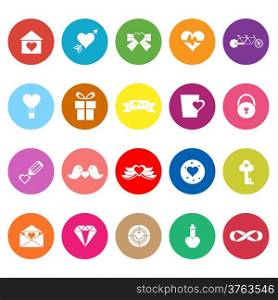 Love and heart flat icons on white background, stock vector