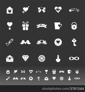 Love and heart icons on gray background, stock vector