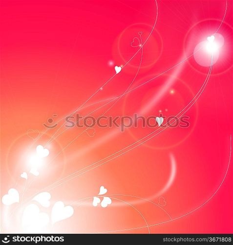 Love background with abstract hearts