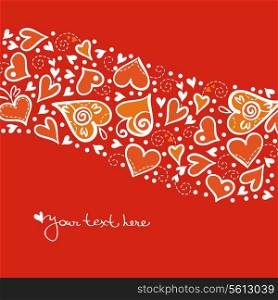 Love background with abstract hearts. Valentine card